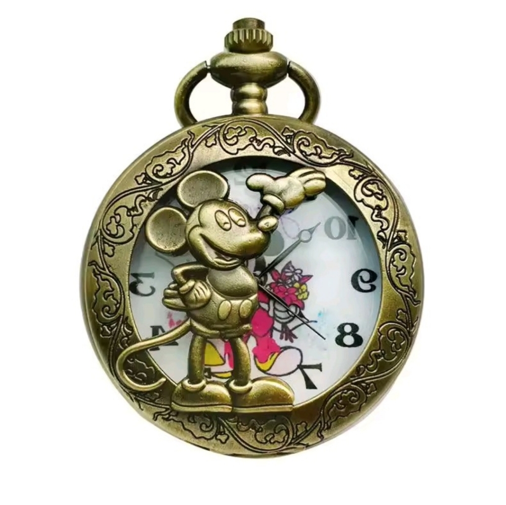 Mickey mouse quartz pocket watch